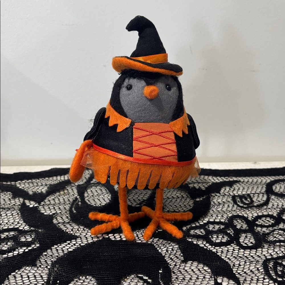 Halloween Crow Plush with Witch Hat